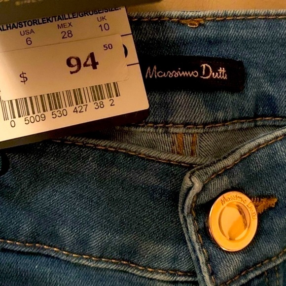 Massimo Dutti blue & yellow floral denim embroidered jeans 6 NWT - Picture 6 of 13